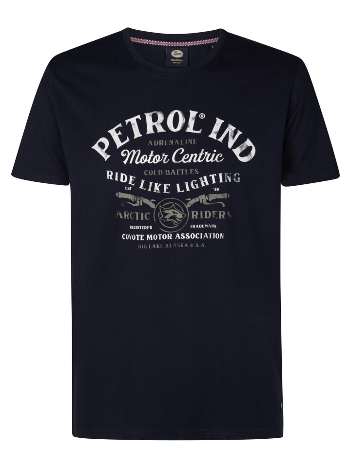 

Футболка Petrol Industries T-Shirt mit Aufdruck Big lake, синий