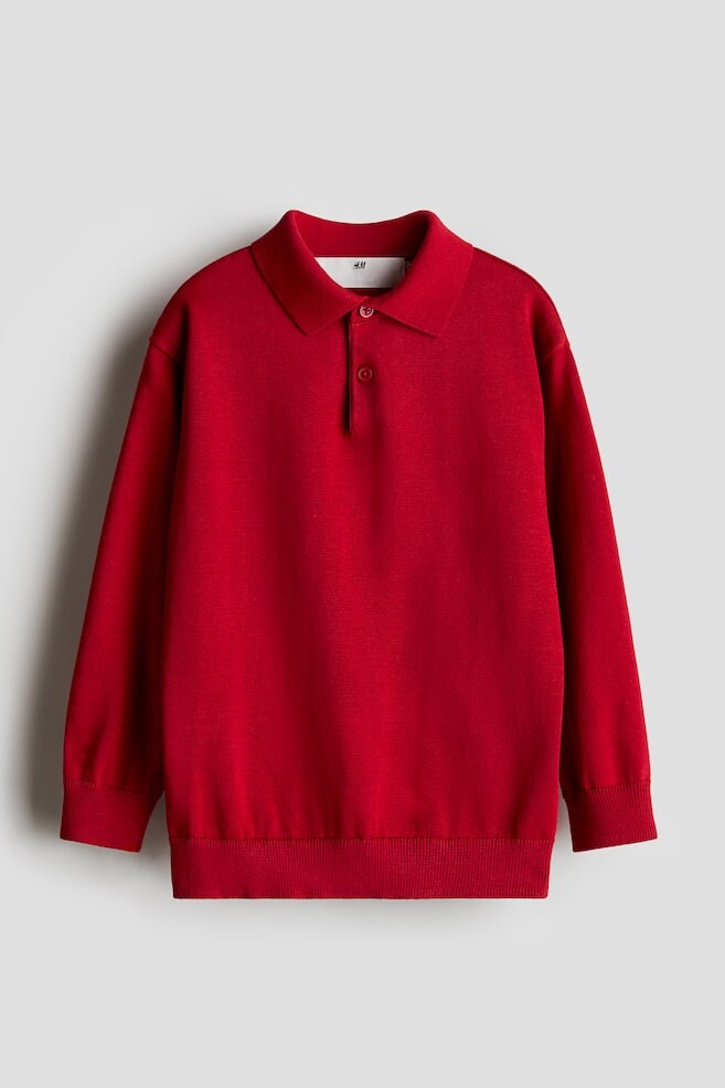 

Рубашка поло тонкой вязки H&M, красный