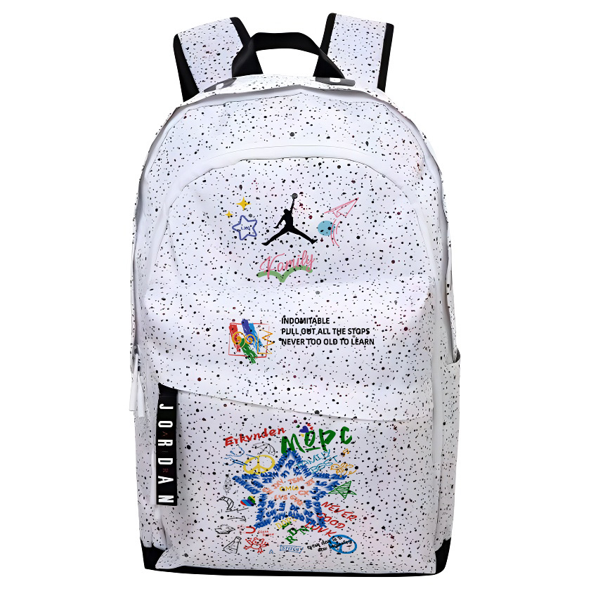 

Jordan Полиэстеровый рюкзак унисекс белый, Multicolor Five-Pointed Star