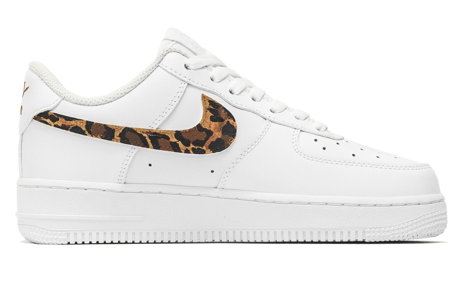 Кроссовки Air Force 1 Billiard Baby из нескользящей кожи с защитой от ударов, износостойкостью и амортизацией, низкие Nike, коричневый белый — фото 3