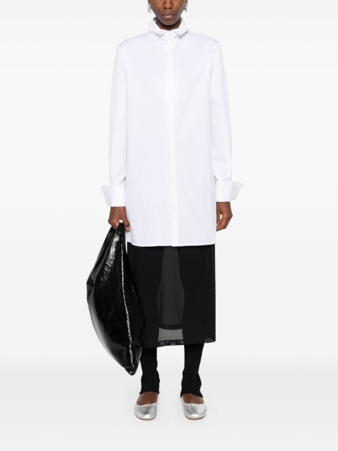 

MM6 Maison Margiela жаккардовая рубашка, белый