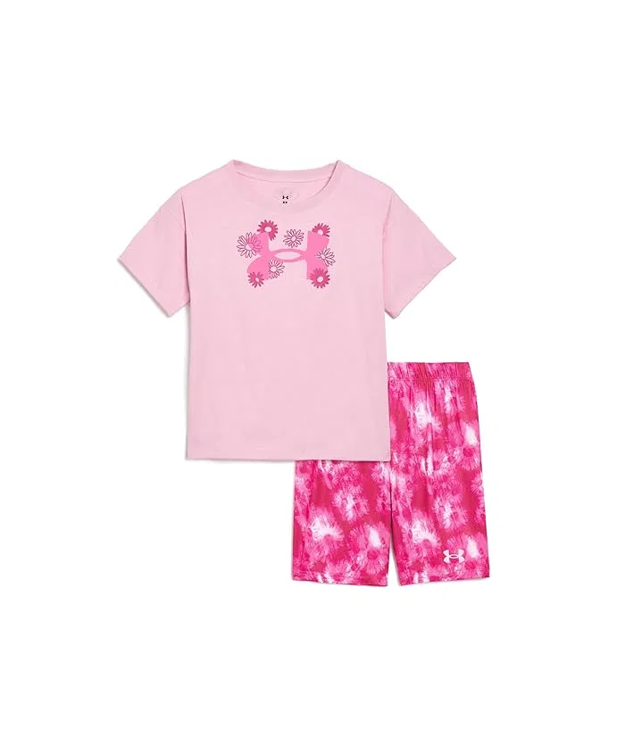 Детский спортивный костюм Printed Bike Short Set Under Armour Kids, Prime Pink