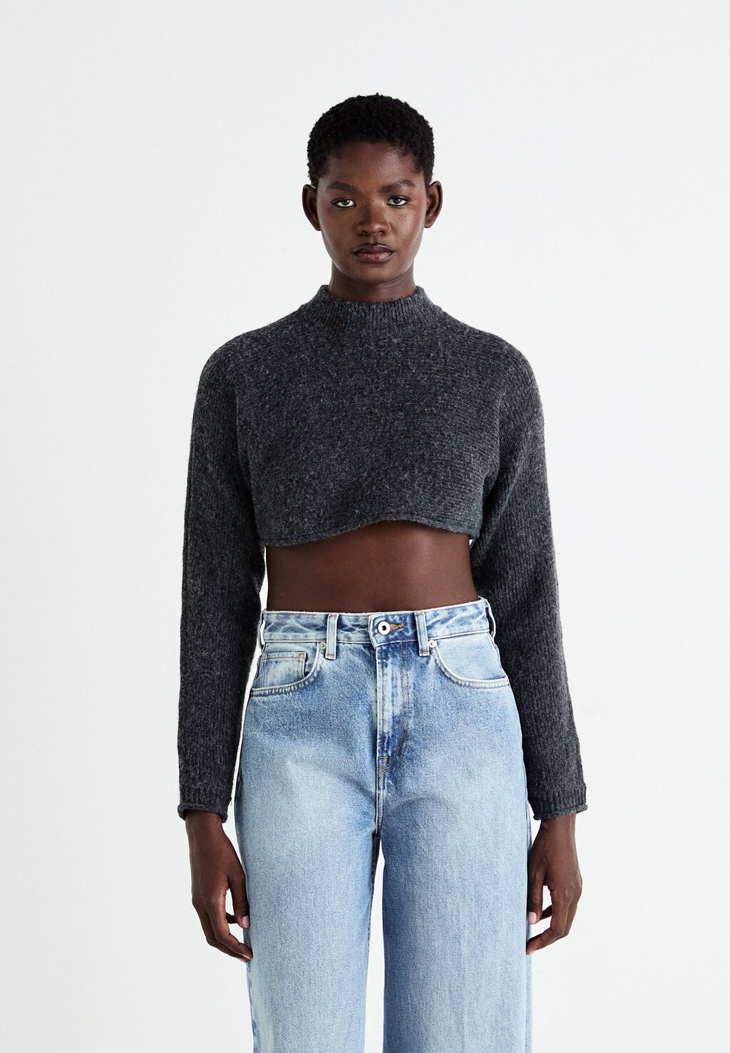 

Джемпер VMELIF SPACE CROP Vero Moda, цвет Mottled Dark Grey