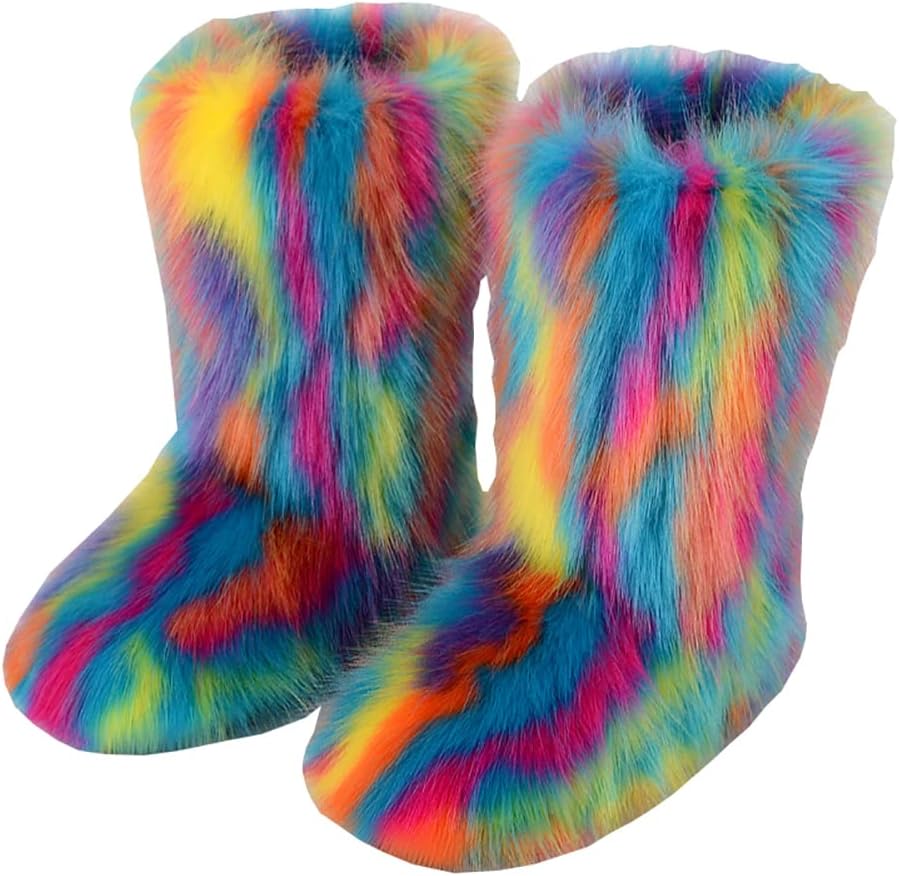 

Детские зимние сапожки с искусственным мехом, теплые и пушистые Auhoho, Colorful 01