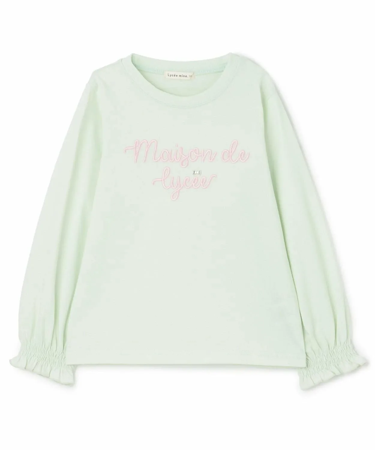 Топ с присборенными рукавами и вышитым логотипом Lycee mine, Off white — фото 4