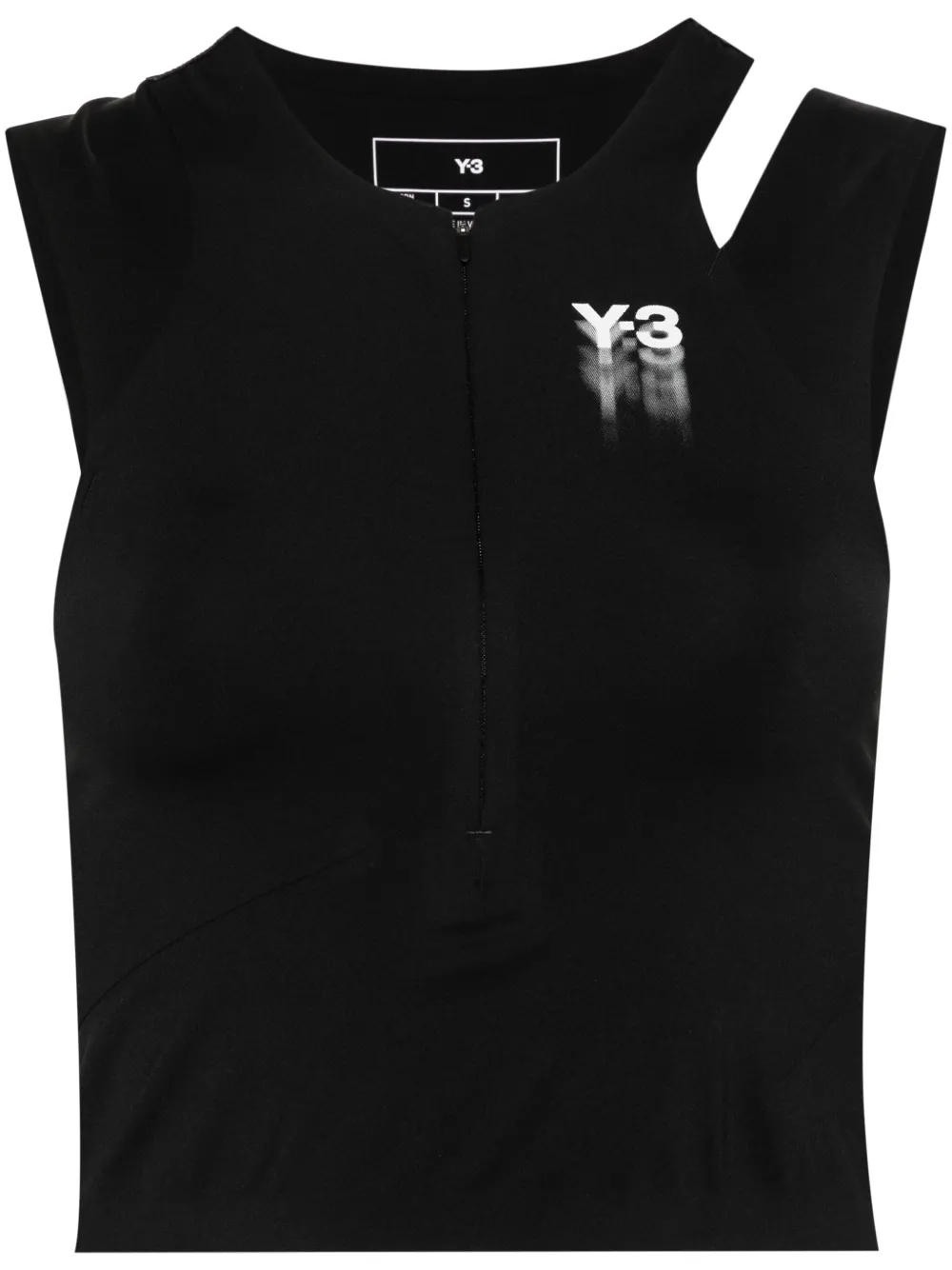 

Укороченный спортивный топ с логотипом Y-3, черный