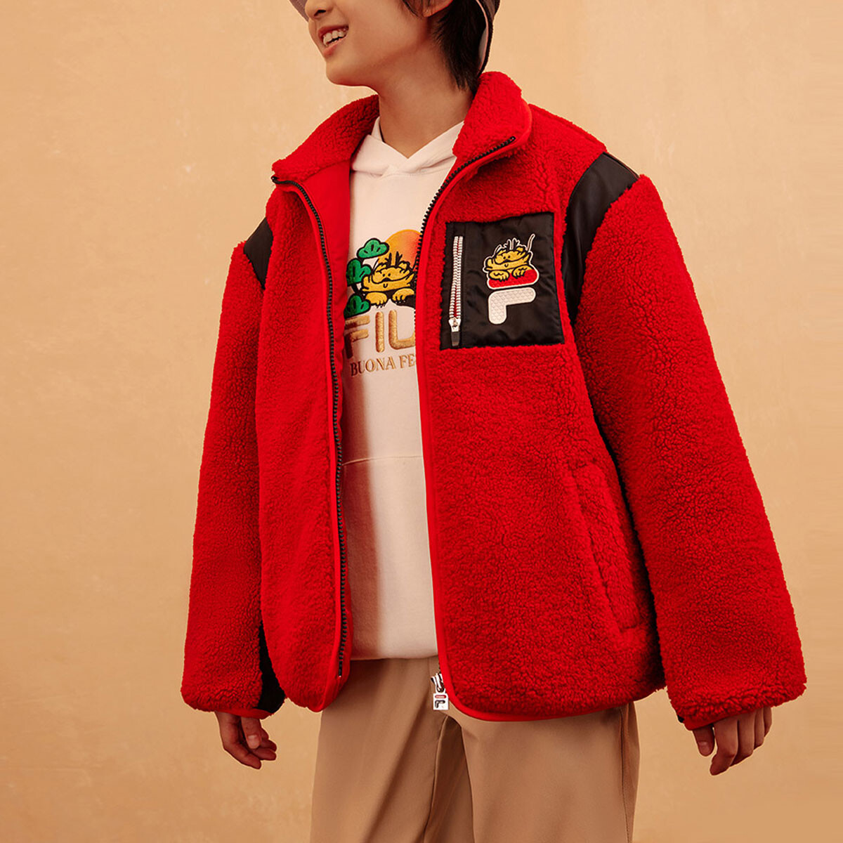 Детские стеганые куртки Fila Kids, красный — фото 3