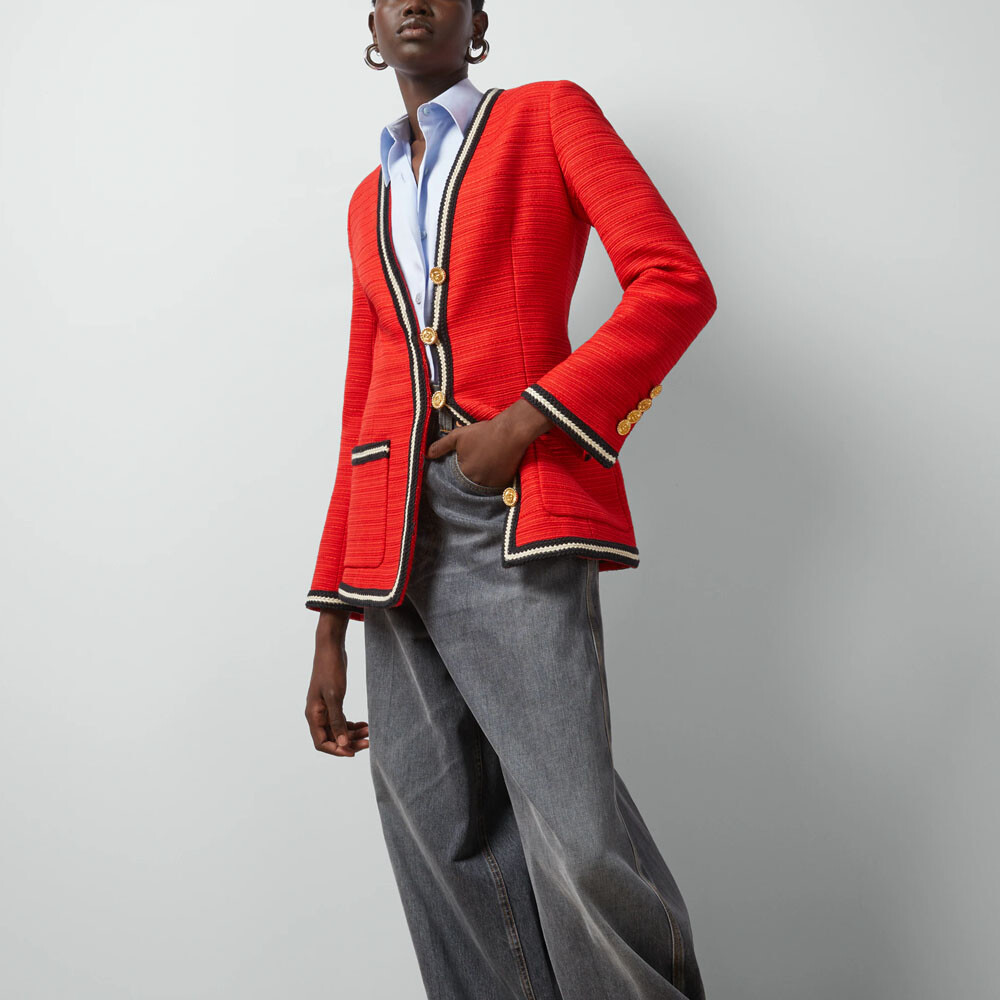 Куртка женская Gucci Классическая, премиальный бренд, красный — фото 4