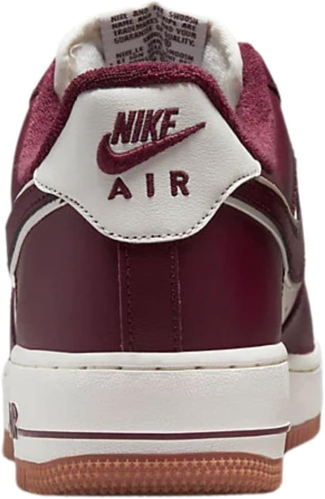 Нижние кроссовки Nike Men's Air Force 1, белый/бордовый — фото 2