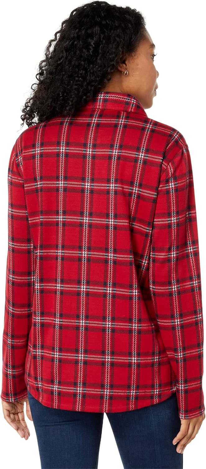 

Женская трикотажная куртка-рубашка Tommy Hilfiger, Hillside Plaid/Chili Pepper Multi