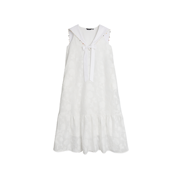 

ELLE Белое женское платье без рукавов миди