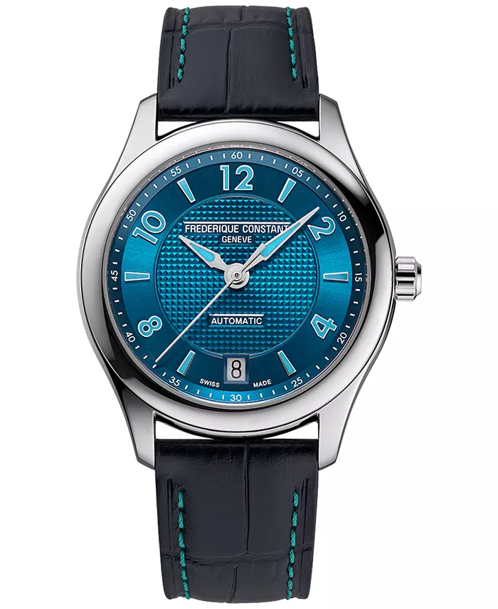 

Женские автоматические часы Swiss Automatic Runabout с синим кожаным ремешком, 36 мм Frederique Constant