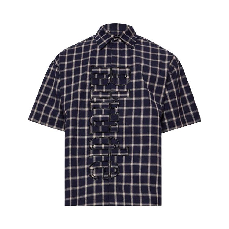 

Рубашка Rhude Center Logo Button Up Shirt, Navy/White
