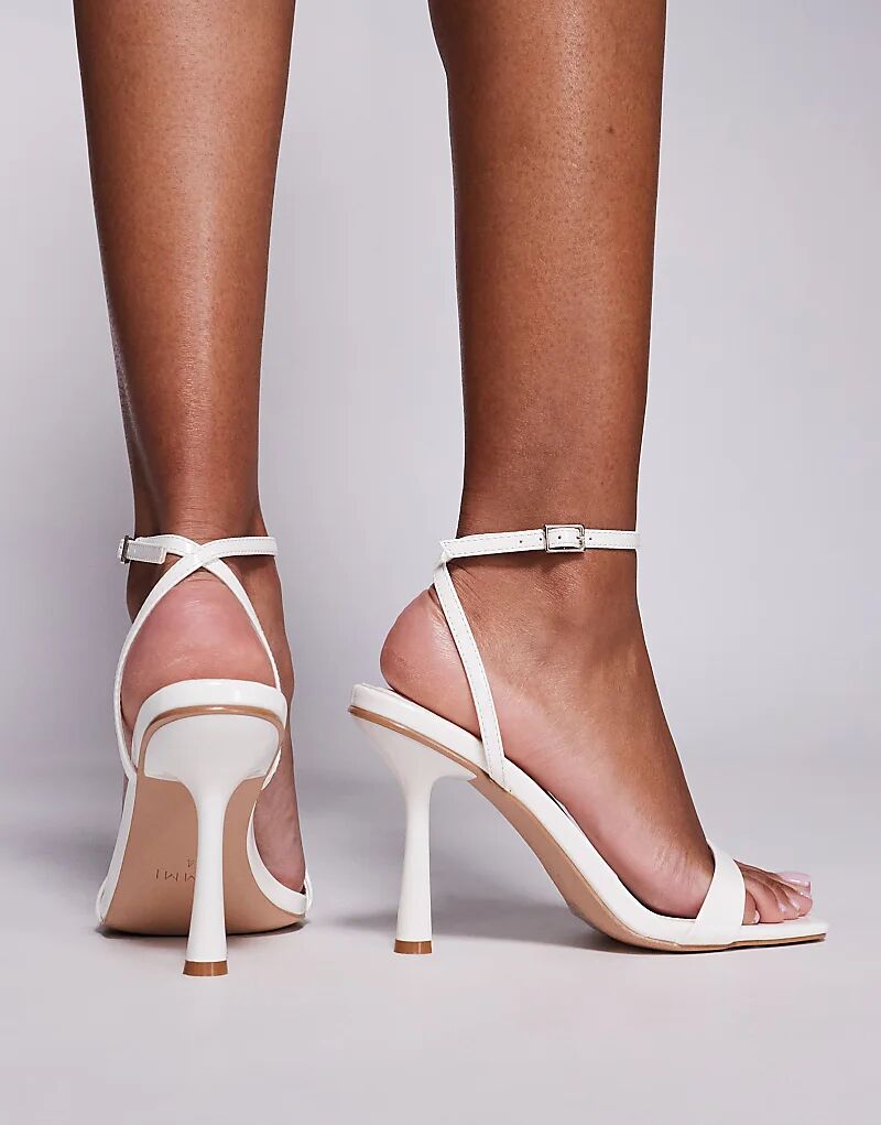 Босоножки Simmi London Dola на среднем каблуке с ремешками белого цвета SIMMI Shoes — фото 3