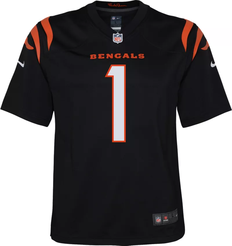 

Черная игровая майка Nike Youth Cincinnati Bengals Ja'Marr Chase #1