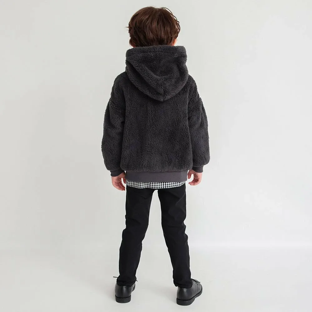 Плюшевая толстовка Boa с шарфом-снудом Branshes, Charcoal Gray — фото 3