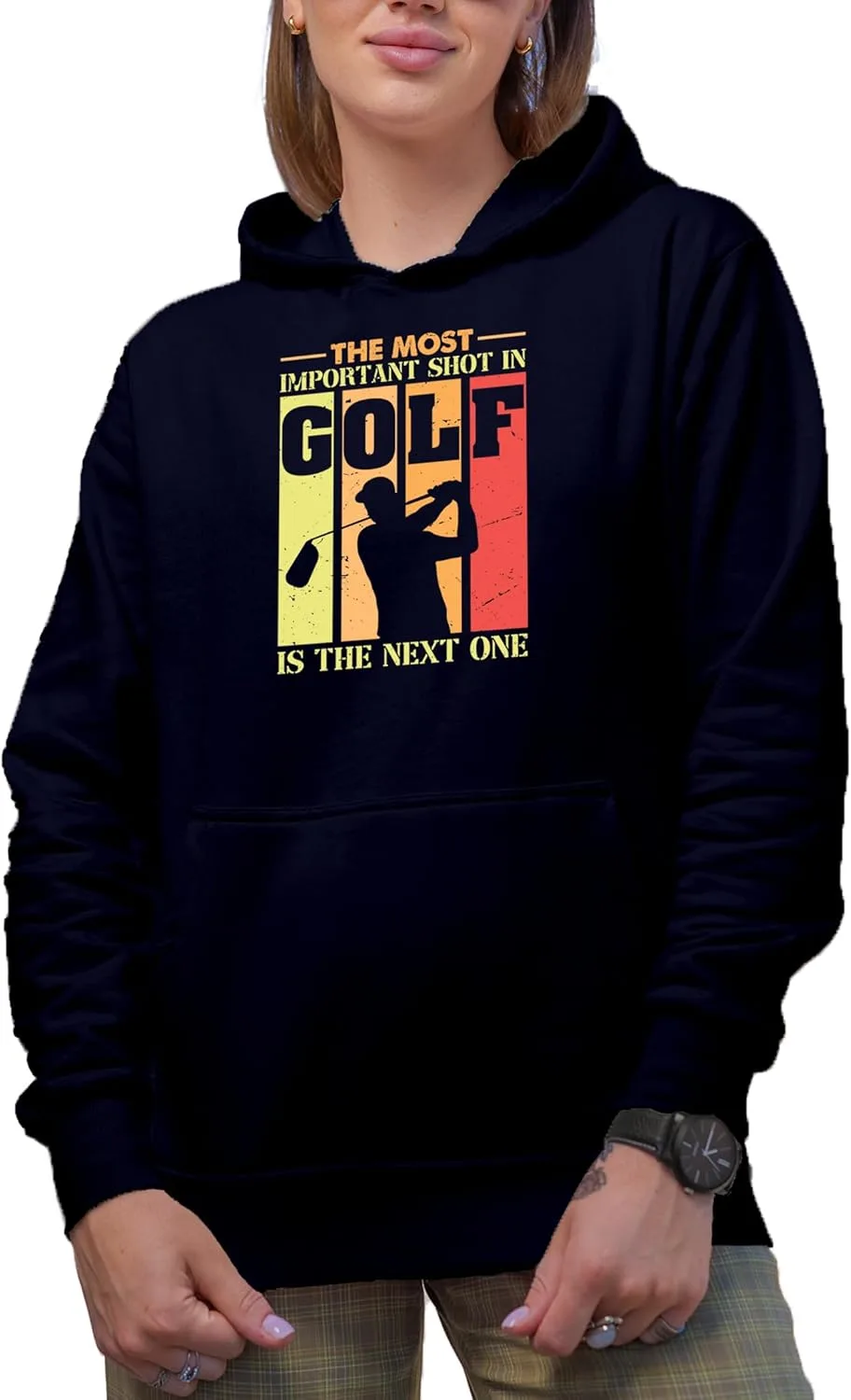 

Толстовка с принтом Distressed The Most Important Shot in Golf и гольфистом Make Your Mark Design