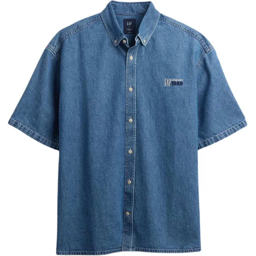 Футболка мужская, Medium, washed, с круглым вырезом GAP, Medium Washed