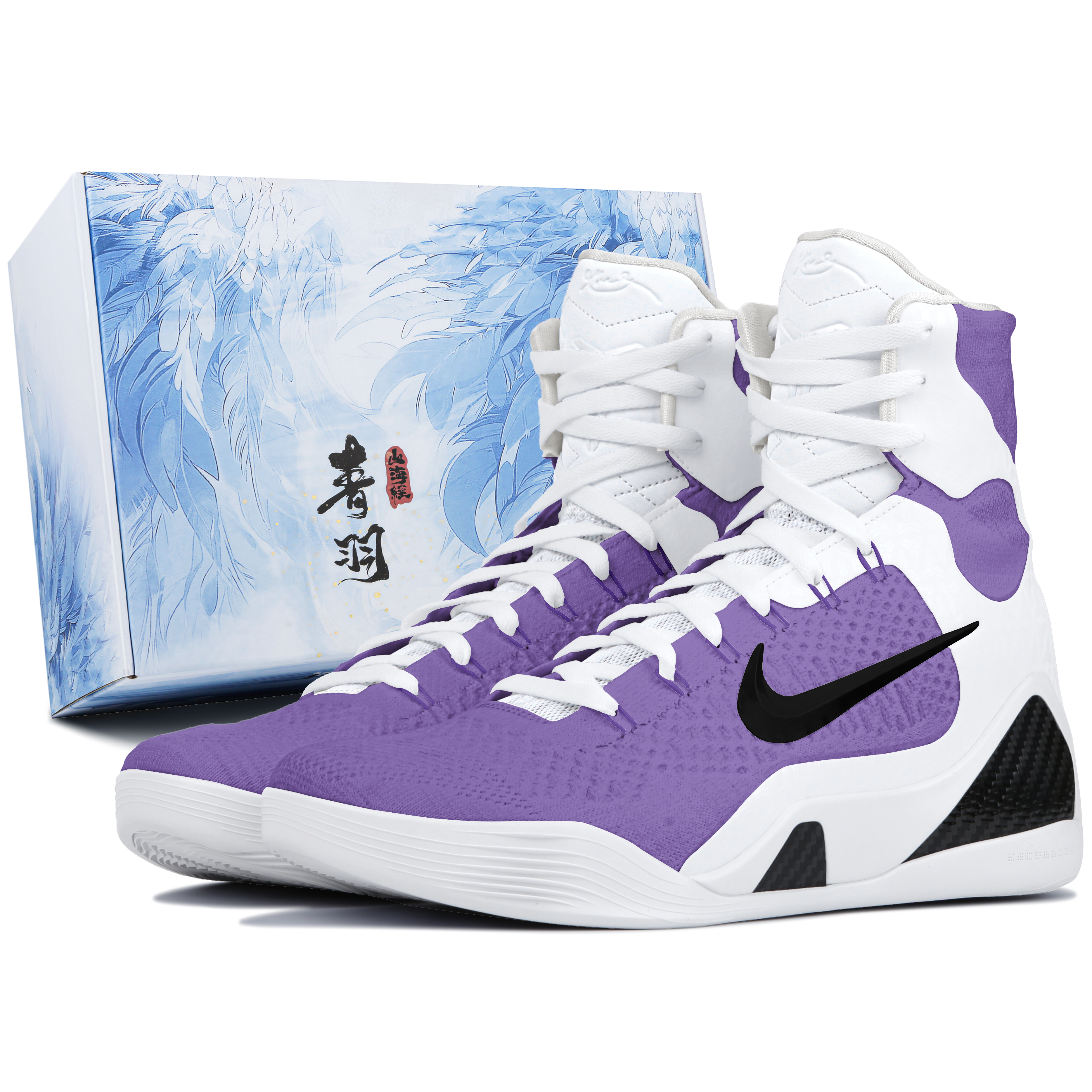 

Баскетбольные кроссовки Kobe 9 Basketball Shoes Unisex High-Top White/Purple Nike