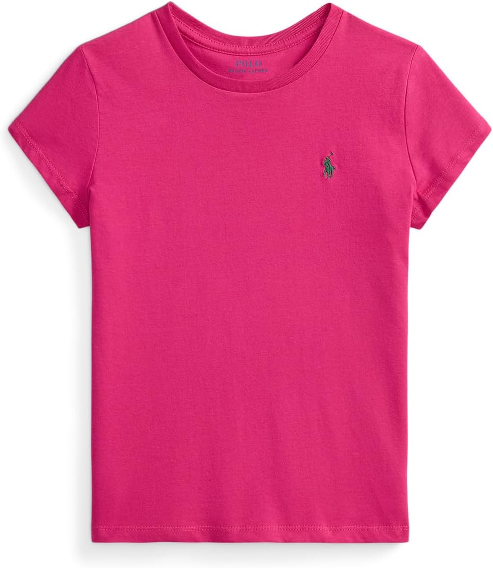 

Футболка Polo Ralph Lauren Kids Cotton Jersey Crewneck Tee, цвет Preppy Pink