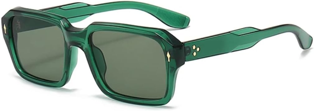 

Винтажные женские солнцезащитные очки в стиле панк с заклепками, модные, с прозрачными градиентными линзами, защита от УФ-излучения UV400. Мужские солнцезащитные очки UUPTTPL, Green Dark Green