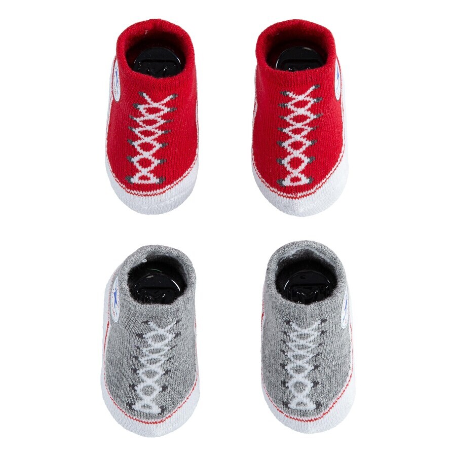 Носки CONVERSE Regular Socks Chuck, цвет mottled grey/Red — фото 2