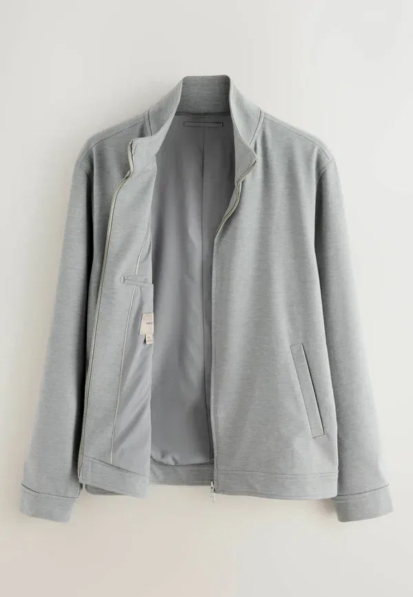 Куртка Next Regular fit funnel light jacket, светло-серый — фото 4