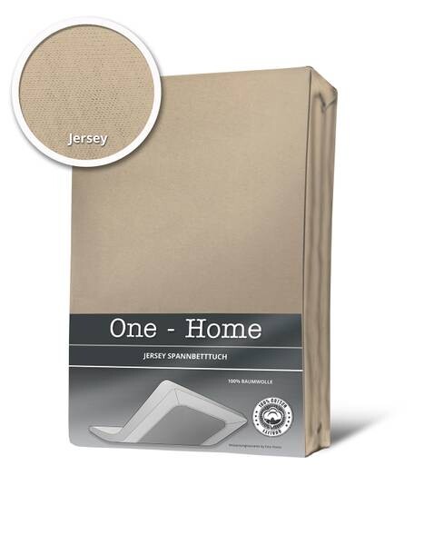 

Простынь на подгонке One-Home Jersey beige 200x200 cm, 200x25x200 см, бежевый