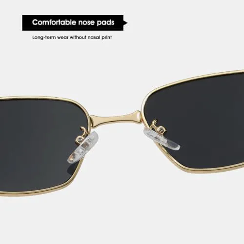 

Маленькие прямоугольные солнцезащитные очки для женщин, летние модные солнцезащитные очки для мужчин, нейтральные очки в металлической оправе MTZJH, C4goldlightbrown