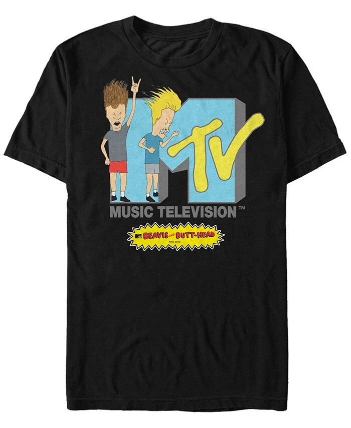 

Мужская футболка с коротким рукавом и логотипом Beavis and Butthead Rock Fifth Sun, черный