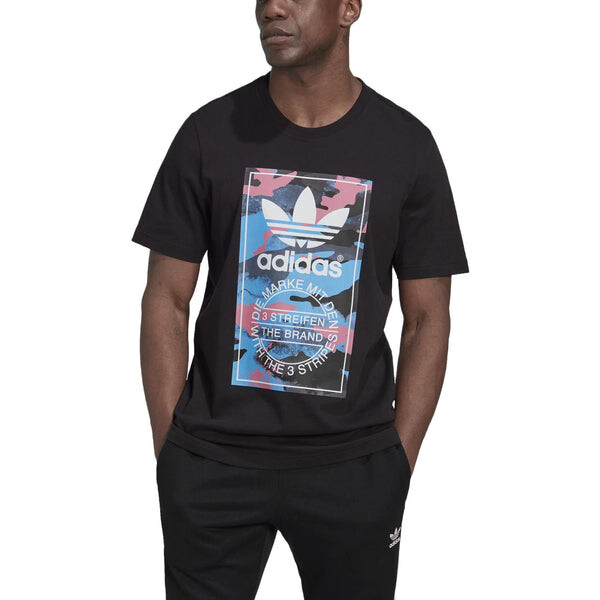 Футболка оригинальная графическая камуфляжная футболка Adidas, черный — фото 2