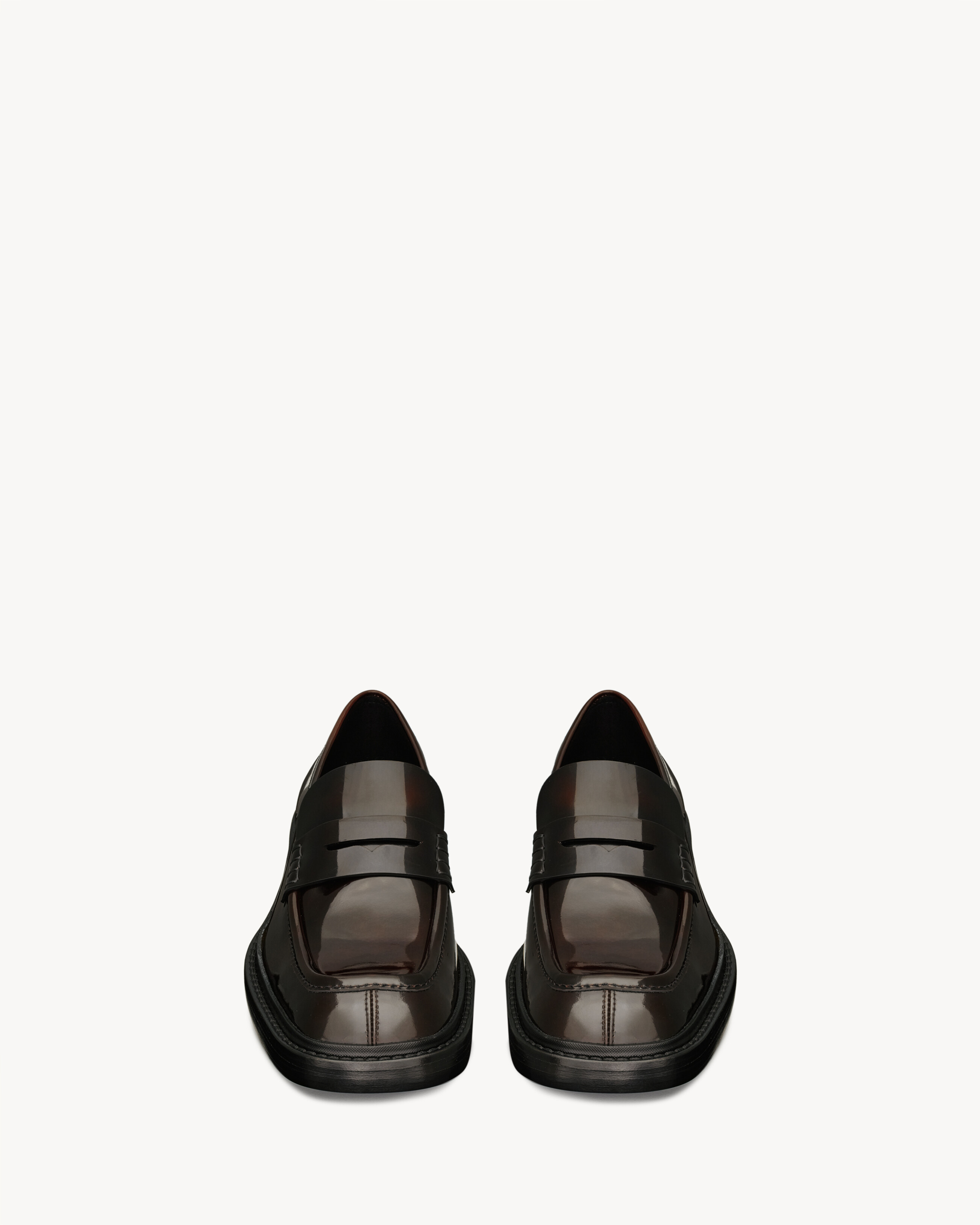 Лоферы HARVEY из лакированной кожи Saint Laurent, бордо — фото 2