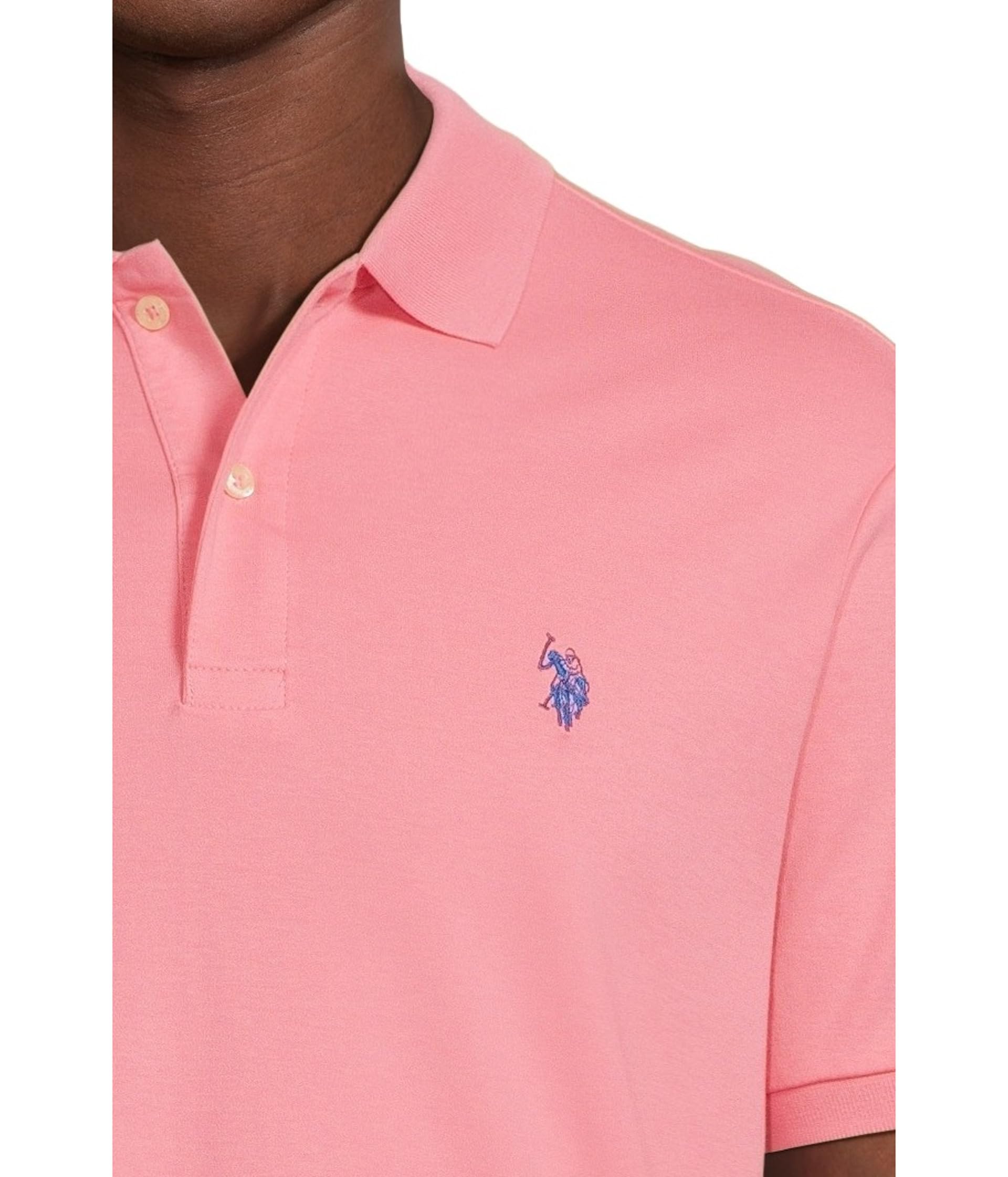 Поло U.S. POLO ASSN. Solid Interlock Polo, розовый — фото 4