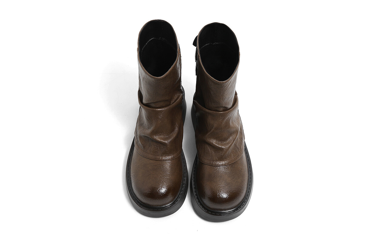 Ботинки женские Huanqiu Martin Boot на каблуке, коричневый — фото 4