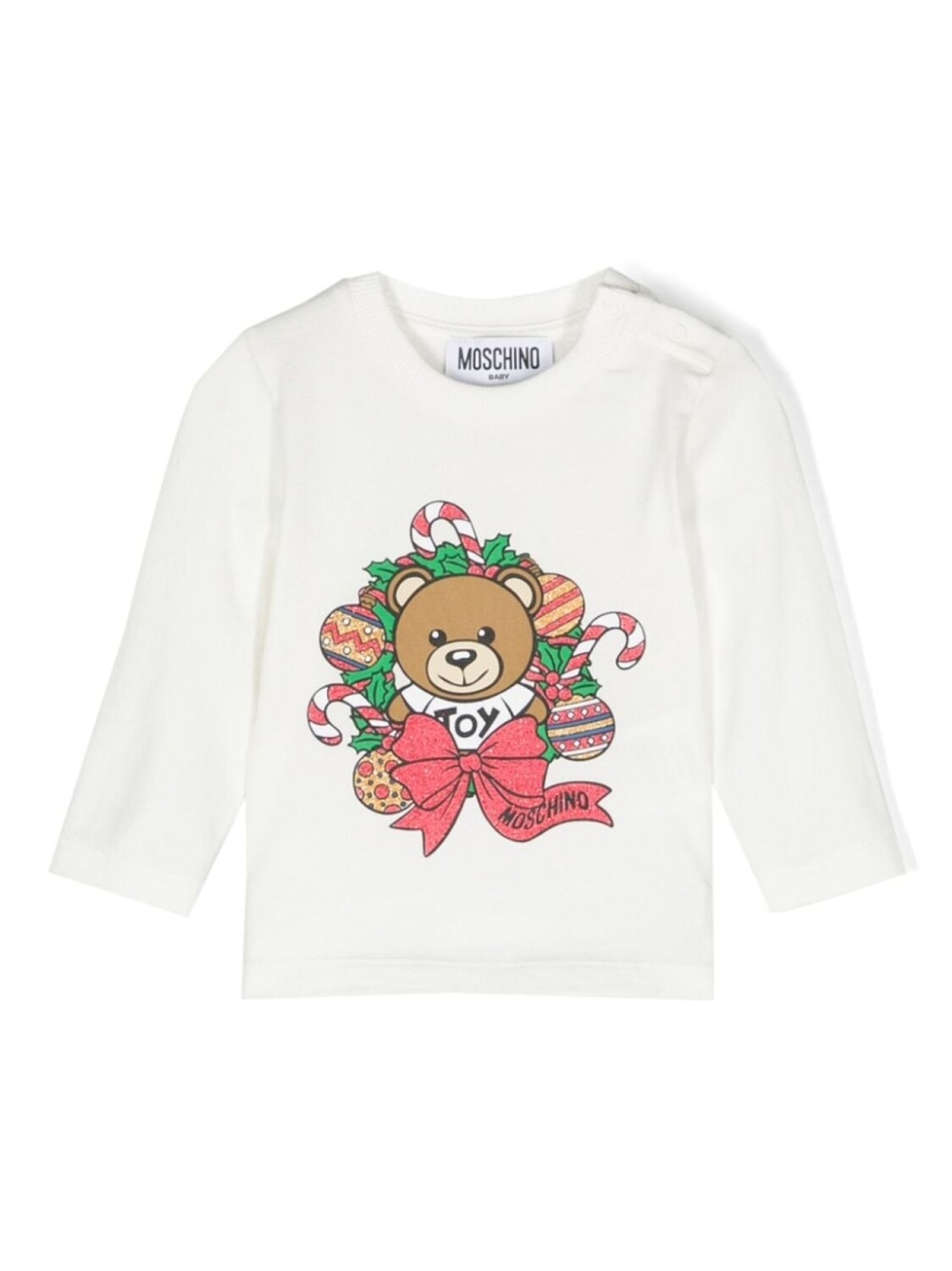 

Moschino Kids футболка Teddy Bear с блестками, белый