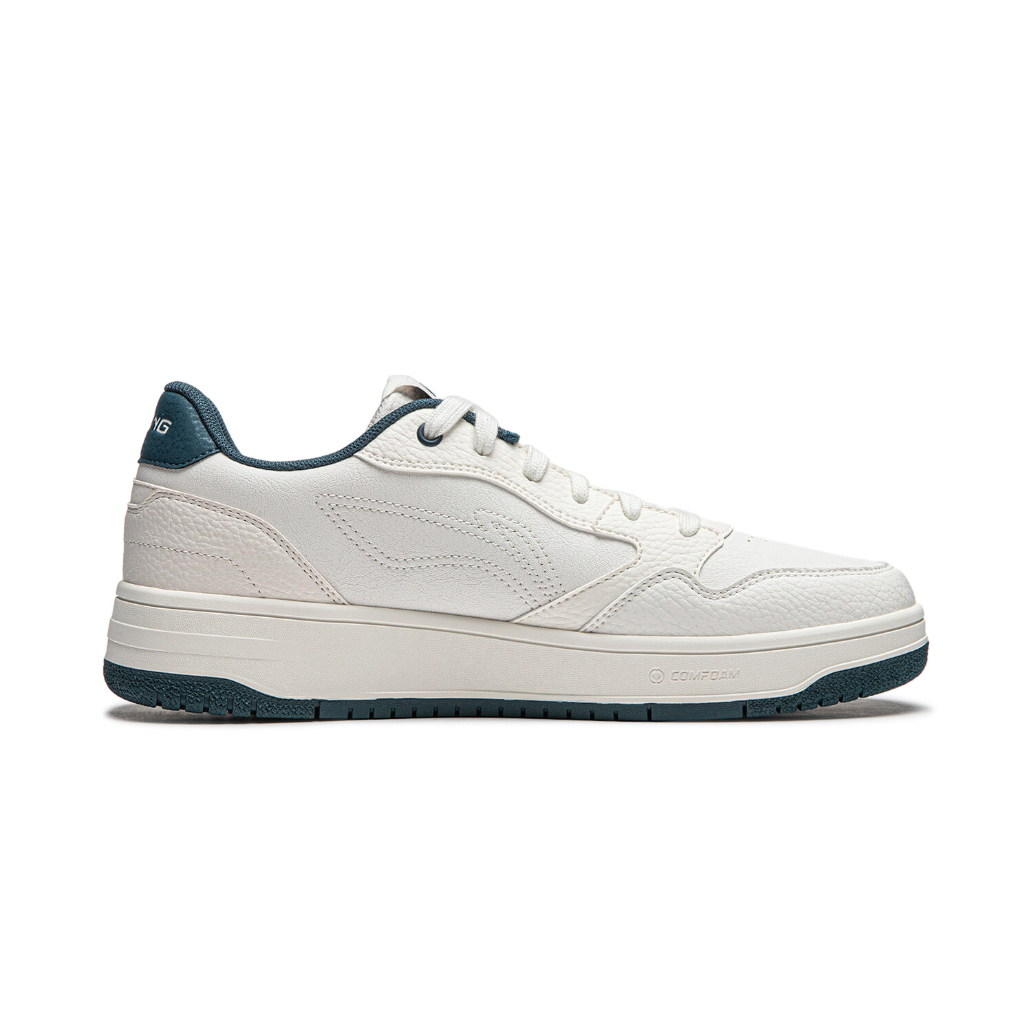 Кроссовки LINING Tianji Soft Skateboarding Shoes Men Low-top Cloud White/reflection Blue, синий — фото 2