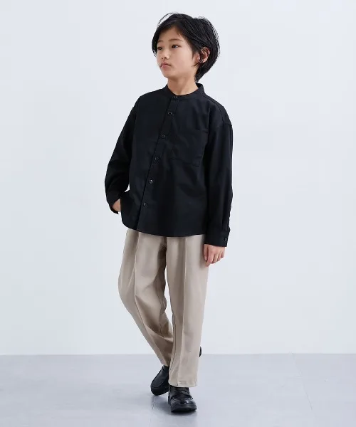 Детская рубашка с воротником-стойкой QUNTSTYLE для мальчиков и девочек белая — фото 3