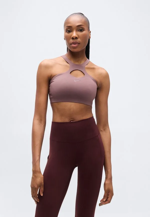 Спортивный бюстгальтер средней степени поддержки Nike Performance, Tattoo/Burgundy Crush