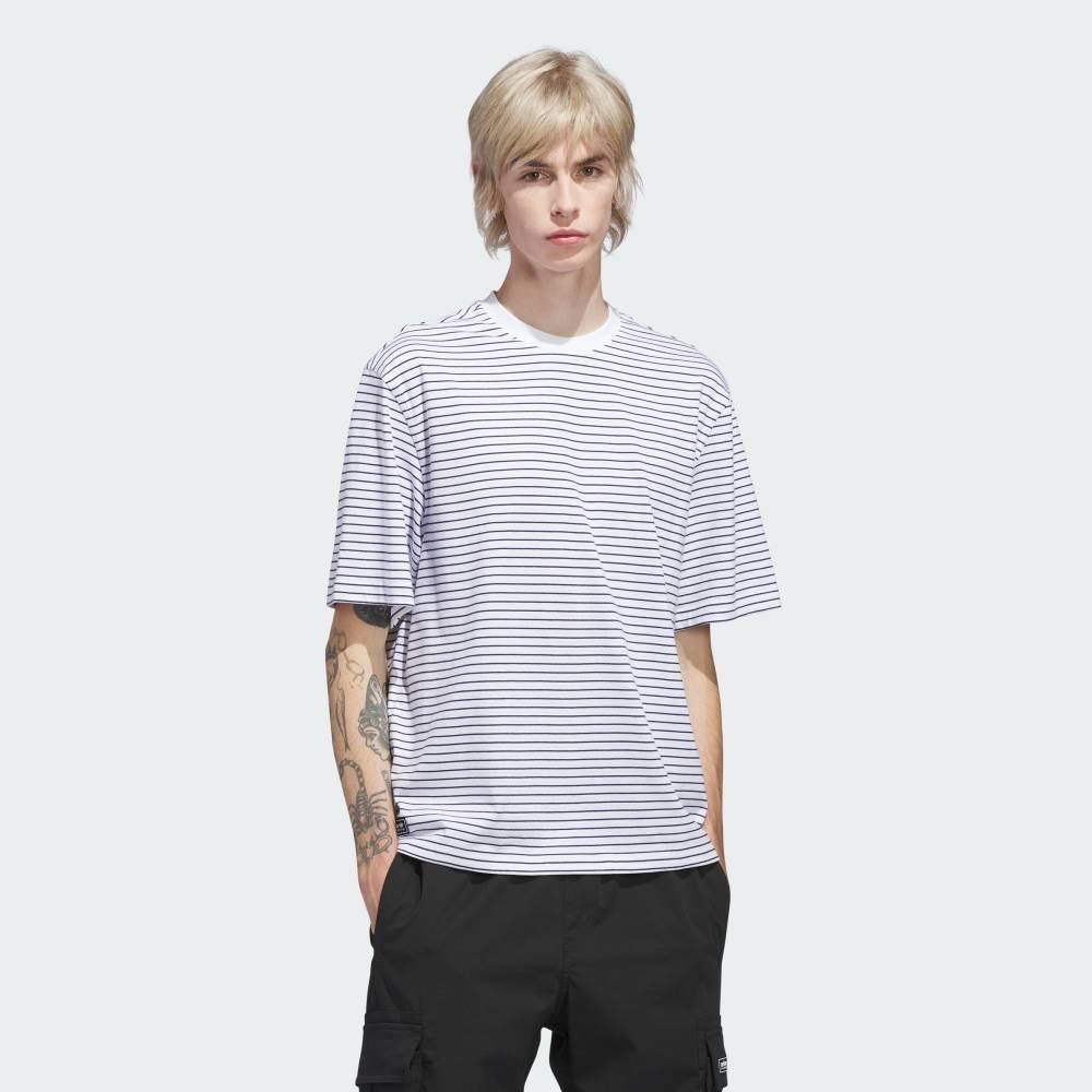 Футболка с коротким рукавом для скейтбординга, окрашенная пряжей. Adidas, white — фото 3