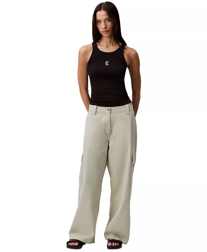 

Женские практичные холщовые брюки-карго Calvin Klein Jeans, серый