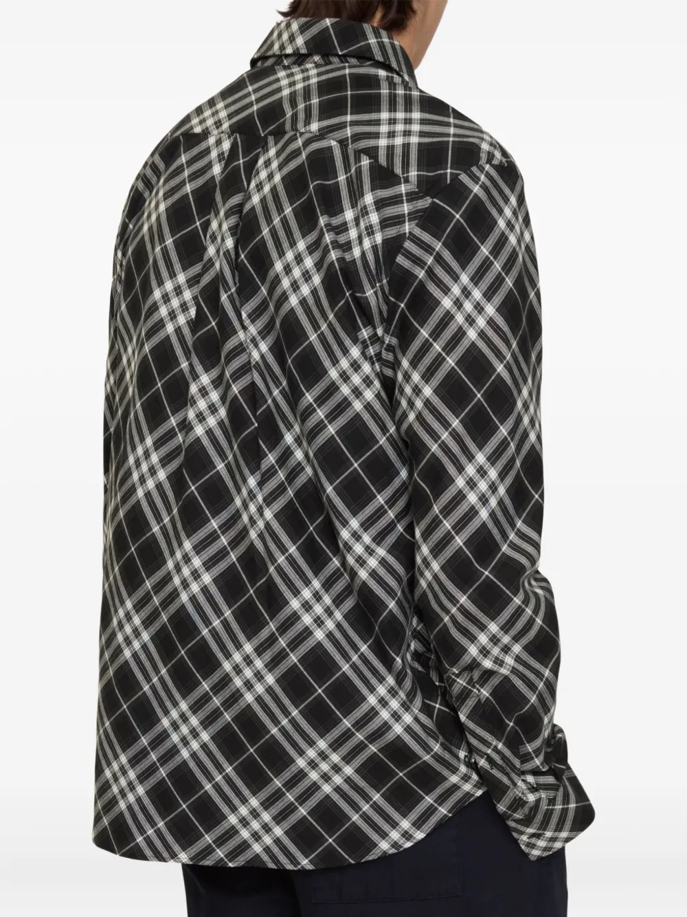 Фланелевая рубашка в клетку Burberry, черный — фото 3