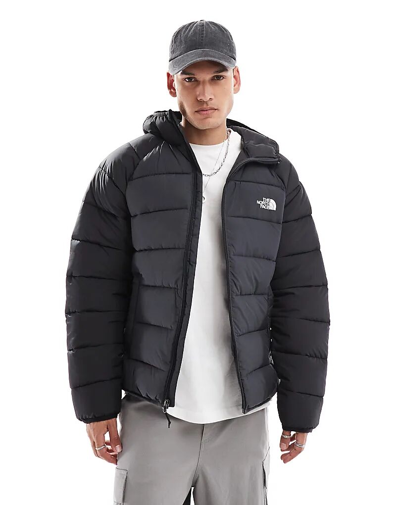 

Пуховик с капюшоном и логотипом Laurez серого цвета The North Face