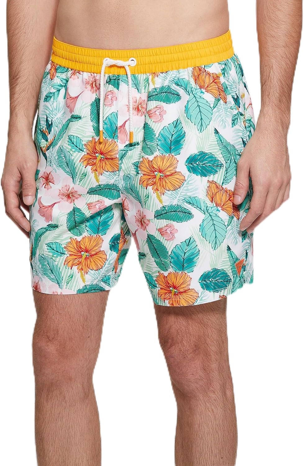 

Мужские плавки GUESS Eco Medium Vintage AOP, Aop Green And Pink Foliage