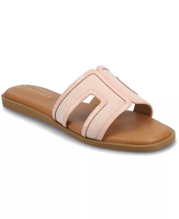 Женские сандалии Primah Slide Туфли на плоской подошве Journee Collection, розовый