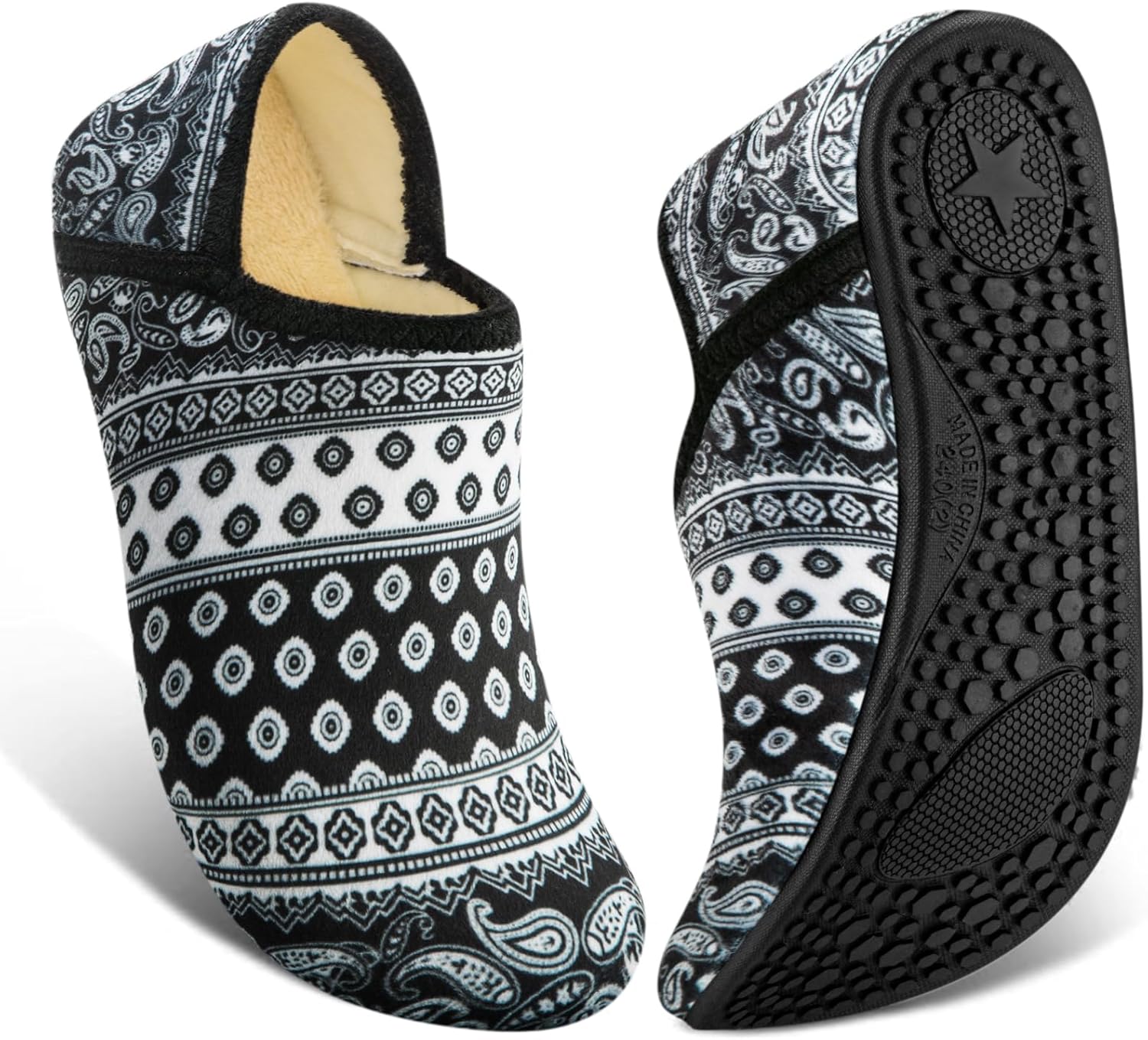 

Домашние тапочки ATHMILE для женщин и мужчин, для носки, в виде носков, пушистые, с удобной подошвой, уютные, для дома, спальни, путешествий и йоги, черный