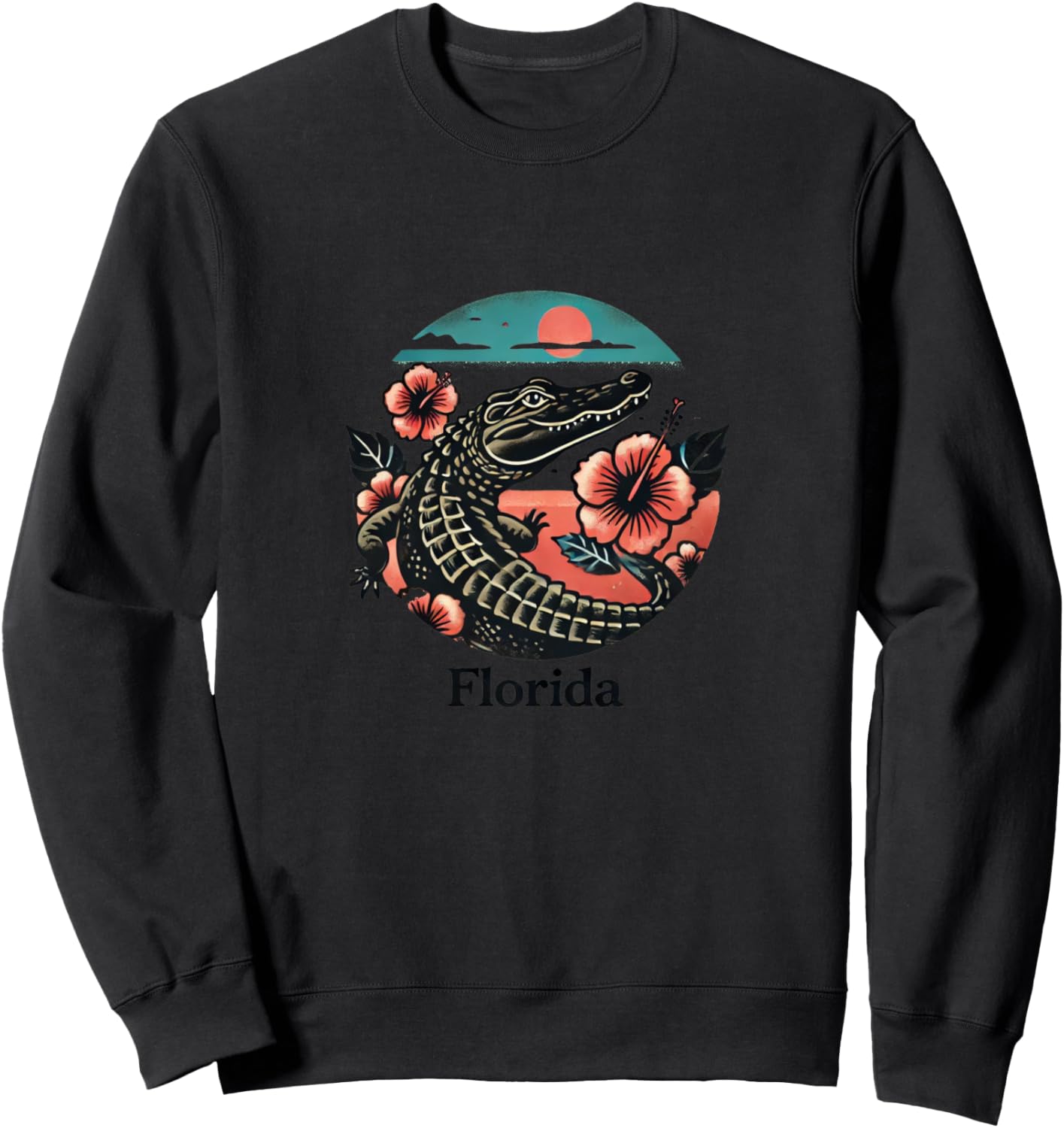 

Футболка с изображением аллигатора из Флориды Retro Florida Lovers Snugg, черный