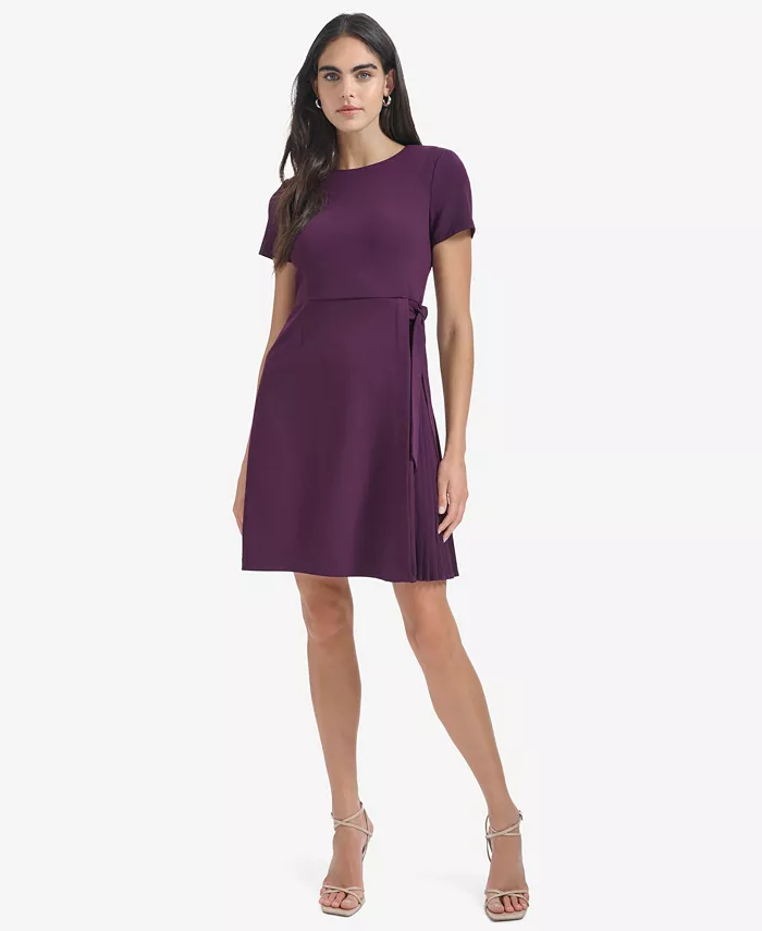 

Женское платье с короткими рукавами и складками Calvin Klein, фиолетовый