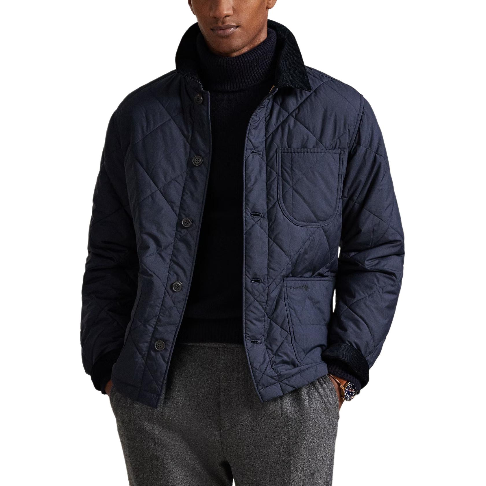 Куртка с воротником из стеганого вельвета Polo Ralph Lauren, marine синий — фото 4