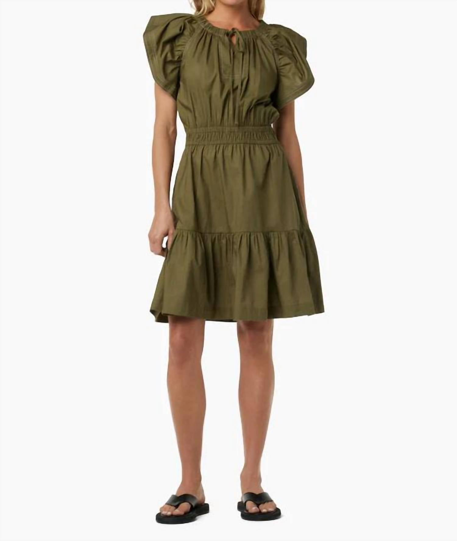 

Платье Athena с пышными рукавами в цвете жженой оливы JOE'S Jeans, оливковый