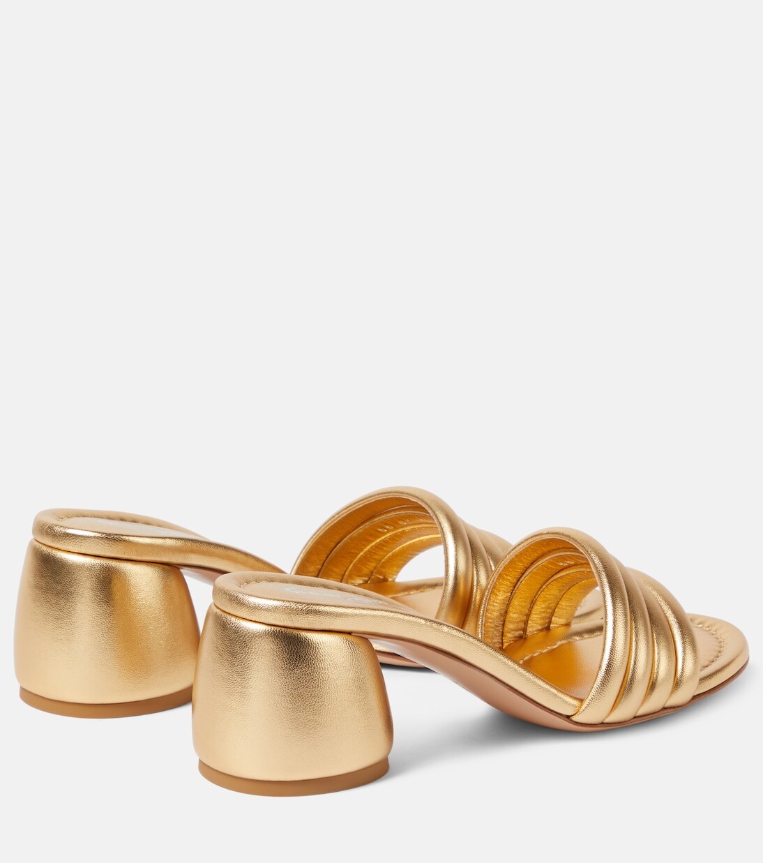 Кожаные сабо malou 60 Gianvito Rossi, золото — фото 3